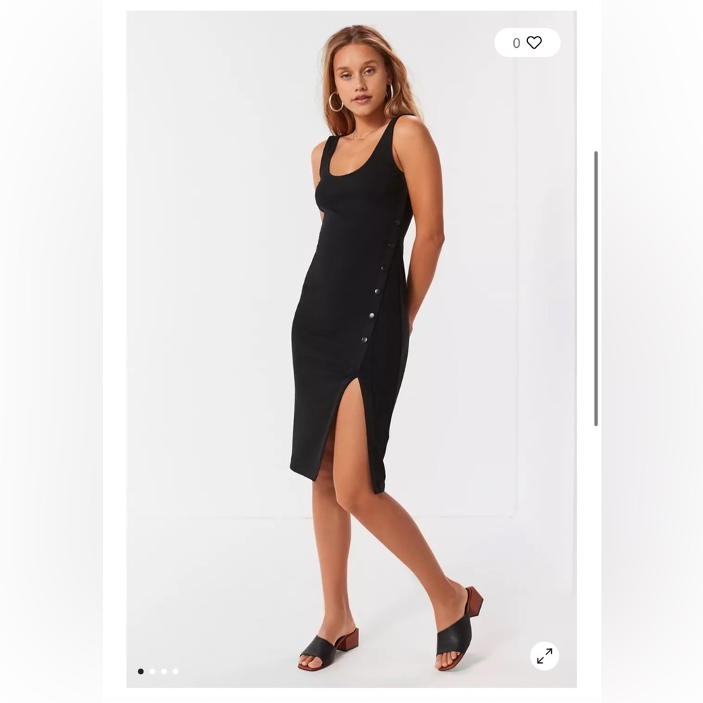 Urban Outfitters Addy Snap-Button Bodycon Midi Dress